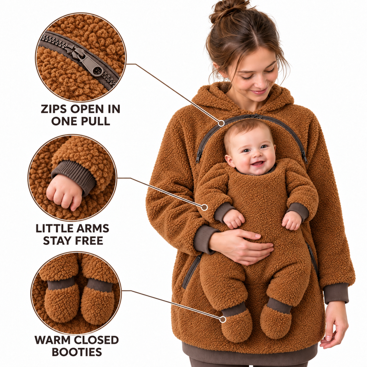 Cozy Sherpa Mom & Baby Hoodie